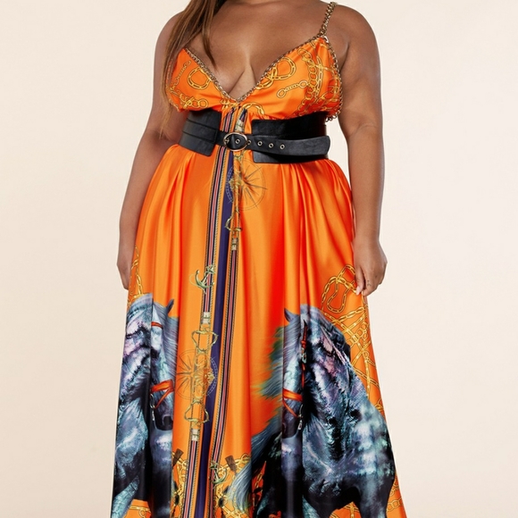 NWT Plus Size Stallion Print Maxi Dresses - Picture 3 of 10